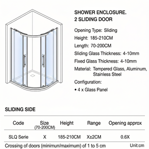 Paroi de douche fixe murale avec cadre en aluminium transparent de 8 mm et protection anti-éclaboussures - Product Image 2