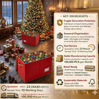 Bacs de rangement de Noël pliables 8 plateaux en tissu 10-20L carrés