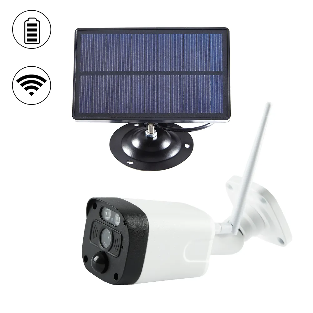 P1 sản phẩm hot 2023 năng lượng mặt trời an ninh máy ảnh ngoài trời máy ảnh kỹ thuật số Wifi Mạng máy ảnh với 18650 có thể sạc lại pin đám mây