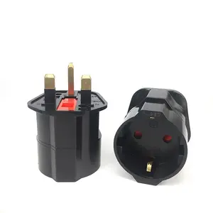 Universal EU to UK Plug EU 2 Pin to UK 3 Pin Plug Conversion Socket Travel Adapter Power Plug with Fuse Erdung Protect Safety