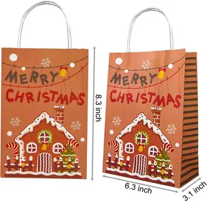 Sacchetto di carta natalizio con stampa personalizzata sacchi di babbo natale sacchetti di natale per regalo