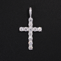 Pendentif Croix Hip Hop en Argent Sterling S925 pour Homme, Moissanite VVS, 2mm 3mm 4mm 5mm – Grande Vente