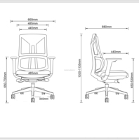 Chaise de bureau ergonomique à dossier moyen en maille avec accoudoirs, pivotante, pour réunion et salle de conférence – Offre Spéciale