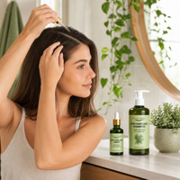 Duo Botanique Naturel à Base de Plantes pour le Bien-être du Cuir Chevelu et des Cheveux Plus Volumineux – Idéal pour Salons, Spas, Hommes et Femmes, Usage Quotidien – Meilleures Ventes