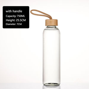 Botellas de Agua de Vidrio de Borosilicato <span class=keywords><strong>con</strong></span> Tapa y Logotipo Personalizado, Vasos de Vidrio, Productos de Bambú, Botella de Agua de Vidrio Hermética - Product Image 5