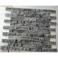 Briques de marbre veiné noir naturel pour revêtement mural 20X5X1.5-2.5 cm