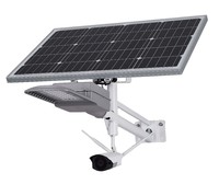 Lampadaire solaire avec caméra, 1080P, 2 millions de pixels, cctv, wi-fi, 4G, 50w, 100w