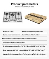 Cuisinière à gaz multifonctionnelle en acier inoxydable, portable et encastrable, à brûleurs multiples, au gaz liquéfié – En stock – Offre spéciale