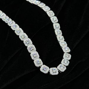 10 मिमी/12 मिमी कस्टम आकार रॉक-कैंडी टेनिस हार हिप हॉप हार हार 6 मिमी 5.5 मिमी vv मोइससानाइट चेन पुरुषों के लिए 925 रजत के साथ - Product Image 5