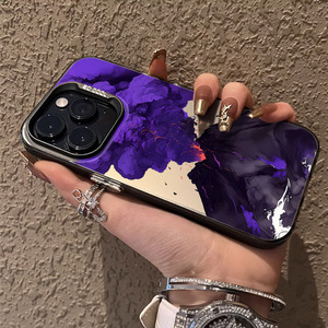 Viola motivo a fiamma Laser con stampa rigida per PC TPU custodia per telefono cellulare per <span class=keywords><strong>Iphone</strong></span> X Xr Xs Max 11 12 13 14 15 16 17 Pro Max Plus - Product Image 4