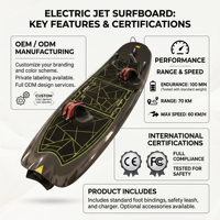 Planche de surf électrique en fibre de carbone haute résistance 72V, étanche, unisexe, portable, pour le surf en haute mer