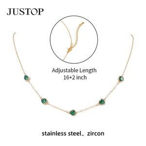Collar de Cadena de Acero Inoxidable con Baño de Oro de 18K Resistente al Agua para Mujer, con Zirconia en Forma de Corazón, Estilo Moderno para Fiestas - Product Image 6