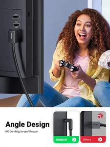 Câble <span class=keywords><strong>HDMI</strong></span> <span class=keywords><strong>UGREEN</strong></span> à angle droit 4K 90 degrés, cordon HD-MI haute vitesse, câble HD-MI 2.0 à angle descendant - Product Image 2