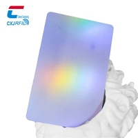 Tarjeta de Visita Inteligente Holográfica Personalizada con Arcoíris, NTAG213/215 RFID NFC, Mini Etiqueta con Grabado Láser, Resistente al Agua, Tarjeta de Control de Acceso