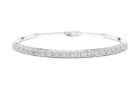 Pulsera de Lujo con 21 Diamantes Cultivados en Laboratorio, Chapada en Oro de 14K y 18K, Plata Plateada, Corte Brillante de 3mm, 2.310 CT, Joyería Fina de Moda