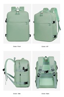 Sac à dos pour ordinateur portable avec fermeture éclair, en tissu Oxford, durable, pour affaires, réduction de la charge, voyage en avion, capacité 20-39L