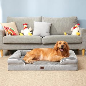 Modern Rectangle <strong>Dog</strong> <strong>Beds</strong> <strong>for</strong> Extra Large <strong>Dogs</strong> Waterproof Memory Foam Non-Slip Washable Removable Cover - Product Image 1