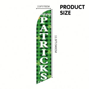 2.5*11.5 FT St. Patrick's Feather <b>Flags</b> Beach <b>Flag</b> for Beach Party and Advertising Promotions - Product Image 2