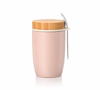 Boîte à lunch en métal pour enfants, sans BPA, 500 ml, ronde, isolée sous vide, micro-ondable, avec couvercle