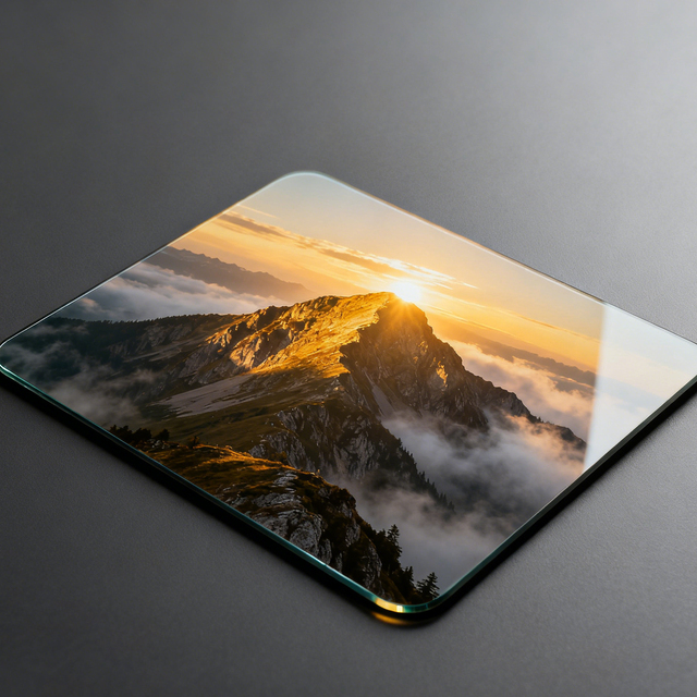Custom Glass-Coated Mousepad Hard Waterproof High Precision Speed Clear Professional Smooth PC Gaming Glass Mouse Pad Desk Mat