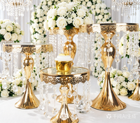Support de présentation de gâteaux et desserts en fer doré de style européen pour la décoration de table de mariage