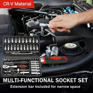 ชุดเครื่องมือซ่อมรถยนต์มืออาชีพและชุดเครื่องมือซ่อมบ้าน CRV 72T 1/4'' 53 ชิ้น ชุดประแจบล็อกพร้อมกล่องเครื่องมือ - Product Image 5