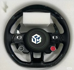 Volante Deportivo LED de Fibra de Carbono Compatible con Volkswagen Golf8 MK8 Passat <span class=keywords><strong>Touareg</strong></span> Tiguan Polo GTD MK7 MK6 <span class=keywords><strong>R</strong></span>-<span class=keywords><strong>Line</strong></span> CC Jetta - Product Image 6