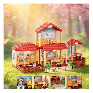 Accessoires de meubles miniatures en plastique pour maison de poupée, modèle d'assemblage de maison miniature DIY, jouet créatif cadeau - Product Image 4