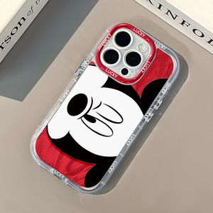 May Mắn Dễ Thương In Phim Hoạt Hình Điện Thoại Di Động Trường Hợp Đối Với iPhone 16 Pro Max 15 14 13 12 11 XS Max Mềm <span class=keywords><strong>TPU</strong></span> Camlet Mickey Cover Quay Lại Vỏ - Product Image 1