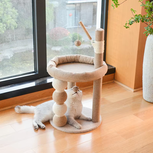 Arbre à <span class=keywords><strong>chat</strong></span> moderne avec griffoir en bois intégré, nid et lit, écologique, durable, sans chute de copeaux - Product Image 6