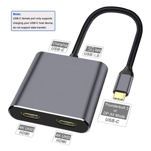 <span class=keywords><strong>Adaptateur</strong></span> Type-<span class=keywords><strong>C</strong></span> vers double <span class=keywords><strong>HDMI</strong></span> avec hub <span class=keywords><strong>USB</strong></span> 3.0 PD 60W, station d'accueil 4-en-1 avec 2 ports <span class=keywords><strong>HDMI</strong></span> 4K doubles, station d'accueil <span class=keywords><strong>USB</strong></span> <span class=keywords><strong>C</strong></span>, <span class=keywords><strong>USB</strong></span>-<span class=keywords><strong>C</strong></span> - Product Image 3