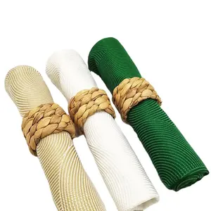 Creative real rattan and water hyacinth grass material spot hand woven napkin ring napkin buckle