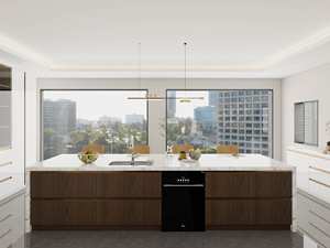 Lacquer Modular Kitchen Cabinet with Melamine Board Minimalist European Design - Product Image 4