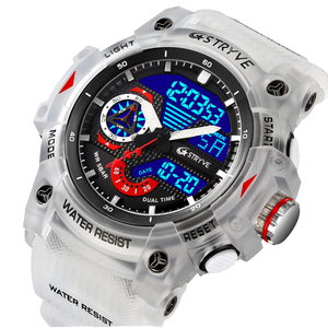 STRYVE S8029 Montre de sport de luxe pour homme Affichage analogique-numérique 5BAR Étanche Chronographe Alarme Grand cadran - Product Image 1