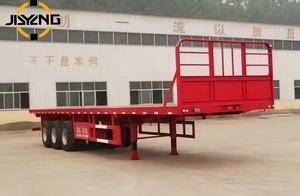 Remorque Plate pour le Transport d'Équipements Lourds, Remorque à Plateau Plat 4 Essieux, Remorque Plate pour Voitures de Course - Product Image 6