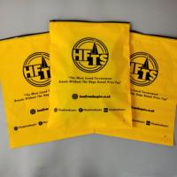 Sacs à fermeture éclair en plastique jaune de marque - Pochettes à fermeture éclair imprimées sur mesure de couleur vive pour vêtements et commerce de détail