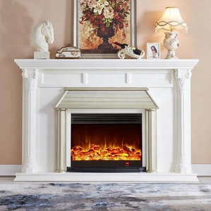 BOTON STONE Vente en gros de manteau de <span class=keywords><strong>cheminée</strong></span> en marbre blanc entouré de pierre sculptée au Maroc - Product Image 6