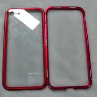 Coque de Téléphone Magnétique à Cadre Métallique en Verre HD Transparent Double Face, Couverture Complète à 360 Degrés, pour iPhone 16 15 14 Pro Max et Samsung