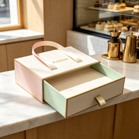 Boîte à tiroir en papier de luxe personnalisée avec logo, emballage cadeau coulissant avec poignée en ruban pour bijoux et cosmétiques