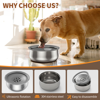 Bol à eau pour animaux de compagnie en acier inoxydable, grande capacité, anti-éclaboussures, anti-déversement, facile à nettoyer, bol flottant pour chien