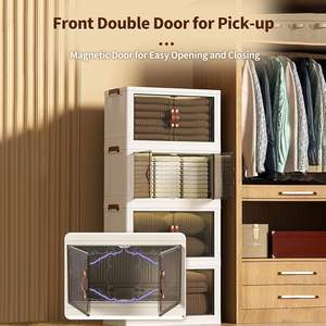 ตู้เก็บของ กล่องเก็บของในบ้าน พลาสติกใส พับได้ มีประตู สำหรับเก็บขนม ของเล่น เสื้อผ้า - Product Image 4