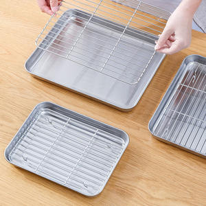 Plateau de cuisson en acier inoxydable de haute qualité pain gâteau plaque de cuisson Restaurant cuisine nourriture fruits légumes plateau de rangement avec support - Product Image 6