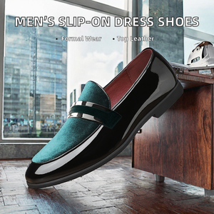 Chaussures habillées formelles à enfiler pour hommes, mocassins en velours à bout pointu, pour affaires, mariage, bureau - Product Image 2