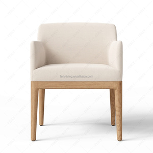 Ferly Scandinavian rắn gỗ ăn thiết lập với mềm-edged bàn và Linen ghế cho bữa ăn gia đình ấm cúng - Product Image 3