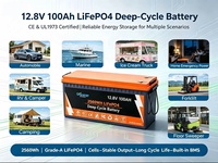 Baterai LiFePO4 UL1973 Terdaftar CE 12V 100Ah, Daya Tahan Siklus Dalam 6000 Kali, Garansi 10 Tahun, Baterai Fosfat Cocok untuk RV dan Kapal Pesiar