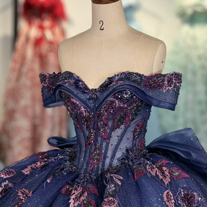 Robes de Quinceañera bleues Dy6916, robes de bal scintillantes et perlées pour filles de 15 à 16 ans, Jancember - Product Image 3