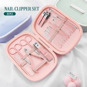 Coffret de manucure cadeau 8 pièces, 14 pièces, 18 pièces, coupe-ongles, ciseaux, outils de soin personnel en métal, coffret de manucure portable de voyage - Product Image 4