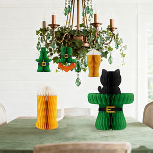 Decoración de Papel de Panal 3D de Gato Negro con Sombrero de Duende y Juego de Jarra de Cerveza para el Día de San Patricio, Pascua, Fiestas de <span class=keywords><strong>Pub</strong></span> y Exhibición de la Suerte - Product Image 3