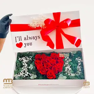 Flowerbox Packaging scatola di Rose floreale all'ingrosso quadrato rettangolare fiore ti amo scatola regalo, regali e artigianato scatole rigide