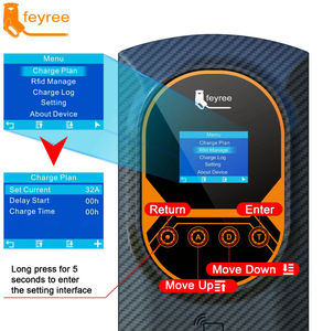 Nouvelle borne de recharge murale intelligente pour véhicules électriques <span class=keywords><strong>7kW</strong></span> 11kW, prise Type 2, station de charge domestique AC, carte RFID pour connexion Wi-Fi, noire - Product Image 4